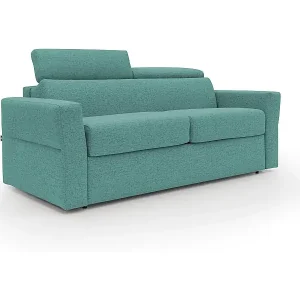 Avalon Schlafsofa mit 18 cm hoher Matratze aus wasserfestem Stoff T03 220 cm (160x197) aquamarin Schneller Versand