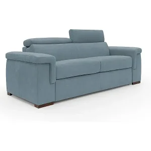 Nur Für Kurze Zeit Giunone Schlafsofa mit 18 cm hoher Matratze und verstellbaren Kopfstützen aus wasserfestem Stoff T02 240 cm (mat. 160x297) baby blau
