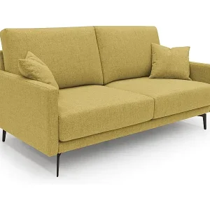 Schneller Versand Saturno modernes Sofa aus weichem wasserfestem Stoff T03 180 cm gelb