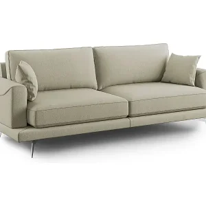Sonderangebot Dorian modernes Sofa aus weichem, schmutzabweisendem Stoff T05 198 cm creme
