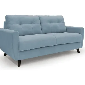 Callisto Schlafsofa aus weichem, wasserfestem Stoff T02 208 cm (mat. 160x197) baby blau Bestpreis