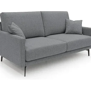 Saturno modernes Sofa aus weichem wasserfestem Stoff T03 160 cm grau Expressversand