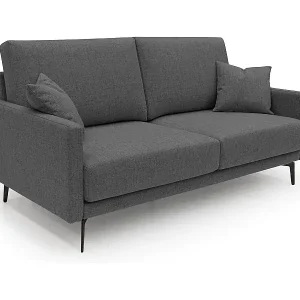 Saturno modernes Sofa aus weichem wasserfestem Stoff T03 160 cm anthrazit Neu Im Sortiment