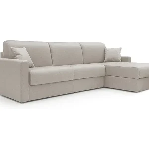 Aktuell Chris 5-Sitzer-Ecksofa aus wasserfestem Stoff T13 288 cm rechts (mat. 160x197) creme