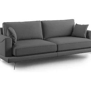 Ausverkauf Dorian modernes Sofa aus weichem, schmutzabweisendem Stoff T05 218 cm anthrazit
