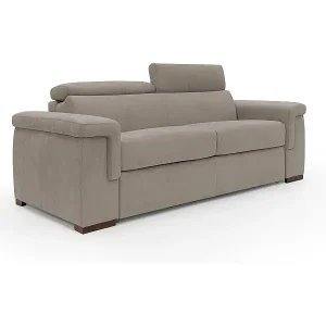 Giunone Schlafsofa mit 18 cm hoher Matratze und verstellbaren Kopfstützen aus wasserfestem Stoff T02 200 cm (mat.120x197) beige Nur Heute