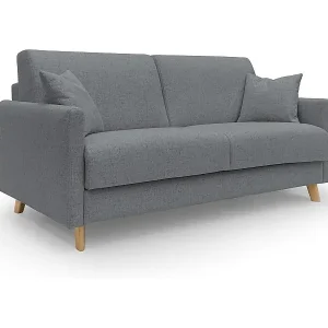 Edgar Schlafsofa aus wasserfestem felis Stoff T03 180 cm (mat. 140x197) grau Ausverkauf
