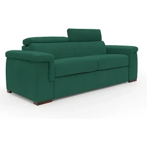 Top-Angebot Giunone Schlafsofa mit 18 cm hoher Matratze und verstellbaren Kopfstützen aus wasserfestem Stoff T02 200 cm (mat.120x197) grün