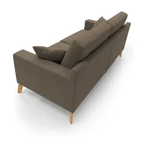 Sonderaktion Danish modernes Sofa aus weichem, wasserfestem Stoff T02 206 cm braun