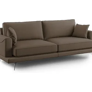 Expressversand Dorian modernes Sofa aus weichem, schmutzabweisendem Stoff T05 198 cm braun
