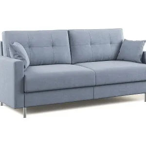 Megan Schlafsofa aus abwaschbarer Mikrofaser T11 168 cm (mat. 120x197) Baby Blau Begrenztes Angebot