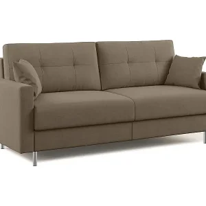 Abverkauf Megan Schlafsofa aus abwaschbarer Mikrofaser T11 168 cm (mat. 120x197) Braun