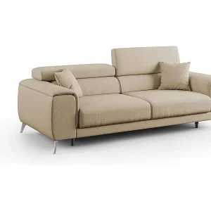 Fusion Sofa mit Schiebesitzen aus abwaschbarem Stoff T05 215 cm kamel Kostenfreie Lieferung