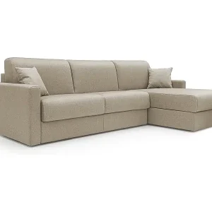 Highlight Chris 5-Sitzer-Ecksofa aus wasserfestem Stoff T13 268 cm links (mat. 120x197) beige