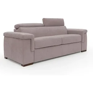 Giunone Schlafsofa mit 18 cm hoher Matratze und verstellbaren Kopfstützen aus wasserfestem Stoff T02 240 cm (mat. 160x297) rosa Direktkauf