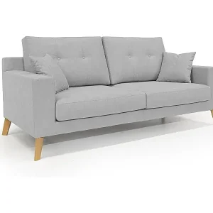 Top-Preis Danish modernes Sofa aus weichem, wasserfestem Stoff T02 166 cm hellgrau