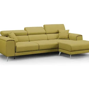 Fusion Ecksofa mit Schiebesitzen aus weichem, abwaschbarem Stoff T05 260 cm links gelb Sofort Bestellen