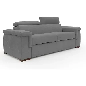 Top-Seller Giunone Schlafsofa mit 18 cm hoher Matratze und verstellbaren Kopfstützen aus wasserfestem Stoff T02 220 cm (mat. 140x297) grau