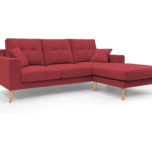 Neuheit Danish Ecksofa mit verstellbarer Halbinsel aus weichem, wasserfestem Stoff T02 237 cm rot