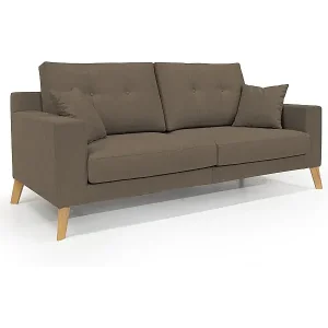 Danish modernes Sofa aus weichem, wasserfestem Stoff T02 186 cm braun Kostenfreie Lieferung