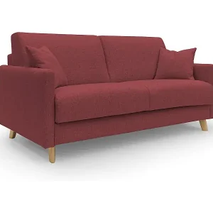 Edgar Schlafsofa aus wasserfestem felis Stoff T03 160 cm (mat. 120x197) rot Expressversand