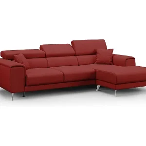Neue Ware Fusion Ecksofa mit Schiebesitzen aus weichem, abwaschbarem Stoff T05 260 cm links rot