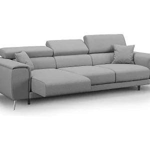 Neue Kollektion Fusion Sofa mit 3 Schiebesitzen aus abwaschbarem Stoff T05 260 cm grau