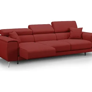 Solange Der Vorrat Reicht Fusion Sofa mit 3 Schiebesitzen aus abwaschbarem Stoff T05 260 cm rot