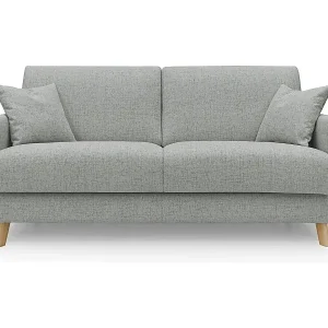 Preiswert Edgar Schlafsofa aus wasserfestem felis Stoff T03 180 cm (mat. 140x197) hellgrau