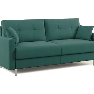 Gratis Versand Megan Schlafsofa aus abwaschbarer Mikrofaser T11 208 cm (mat. 160x197) Grün