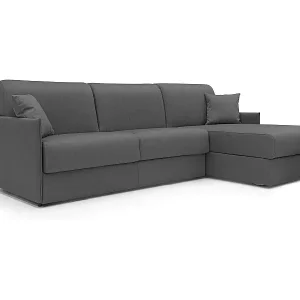 Evans Ecksofa mit Schlaffunktion aus wasserfestem Stoff T13 272 cm rechts (mat. 160x197) Anthrazit Jetzt Kaufen