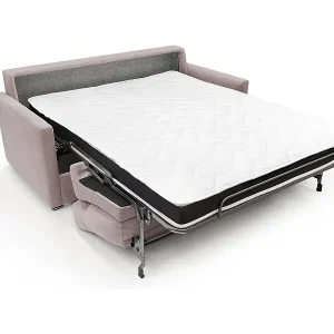 Top-Preis Margot Schlafsofa mit hoher weicher Rückenlehne aus Stoff T02 156 cm (mat.120x197) rosa