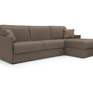 Neue Ware Evans Ecksofa mit Schlaffunktion aus wasserfestem Stoff T13 272 cm rechts (mat. 160x197) Braun