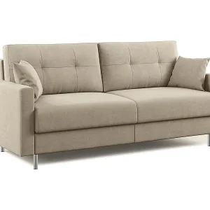 Megan Schlafsofa aus abwaschbarer Mikrofaser T11 208 cm (mat. 160x197) Taupe Knallerangebot