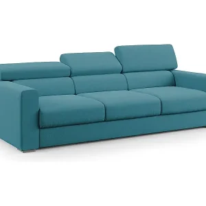 Dylan 3-Sitzer-Sofa mit Bettkastenauszug aus wasserfestem Baumwollartigem Stoff T13 240 cm hellblau Highlight