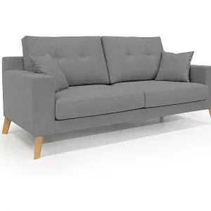 Danish modernes Sofa aus weichem, wasserfestem Stoff T02 146 cm grau Gratis Versand