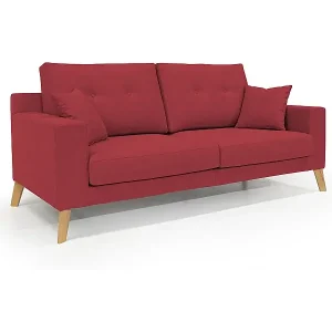 Neu Im Sortiment Danish modernes Sofa aus weichem, wasserfestem Stoff T02 206 cm rot