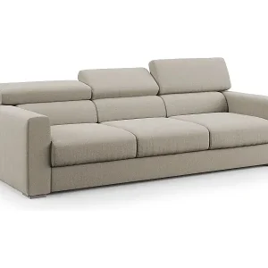 Dylan 3-Sitzer-Sofa mit Bettkastenauszug aus wasserfestem Baumwollartigem Stoff T13 240 cm creme Kostenloser Rückversand