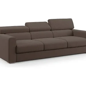 Preisreduziert Dylan 3-Sitzer-Sofa mit Bettkastenauszug aus wasserfestem Baumwollartigem Stoff T13 240 cm braun