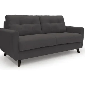 Callisto Schlafsofa aus weichem, wasserfestem Stoff T02 168 cm (mat. 120x197) schwarz Begrenztes Angebot