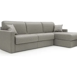 Chris 5-Sitzer-Ecksofa aus wasserfestem Stoff T13 268 cm rechts (mat. 140x197) taupe Sonderangebot