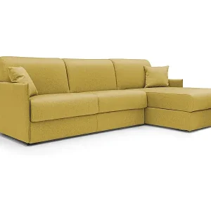 Evans Ecksofa mit Schlaffunktion aus wasserfestem Stoff T13 272 cm rechts (mat. 160x197) Gelb Sofort Bestellen