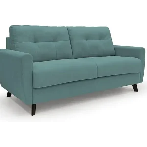 Callisto Schlafsofa aus weichem, wasserfestem Stoff T02 168 cm (mat. 120x197) petrol Expressversand