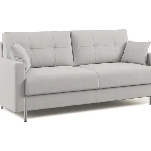 Megan Schlafsofa aus abwaschbarer Mikrofaser T11 188 cm (mat. 140x197) Hellgrau Markenprodukt