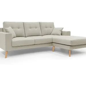 Top-Angebot Danish Ecksofa mit verstellbarer Halbinsel aus weichem, wasserfestem Stoff T02 237 cm creme