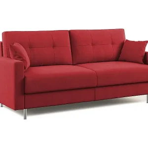 Neue Ware Megan Schlafsofa aus abwaschbarer Mikrofaser T11 208 cm (mat. 160x197) Rot