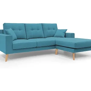Top-Preis Danish Ecksofa mit verstellbarer Halbinsel aus weichem, wasserfestem Stoff T02 237 cm hellblau