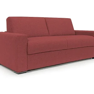 Nixon Schlafsofa mit 20 cm Matratze aus wasserfestem Stoff T03 220 cm (mat. 160x197) Rot Schnäppchen