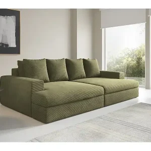 4-Sitzer-Sofa mit tiefem Sitzkomfort Cord CALDO Grün olive Top-Preis