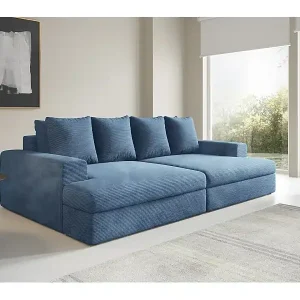4-Sitzer-Sofa mit tiefem Sitzkomfort Cord CALDO Blau Ausverkauf